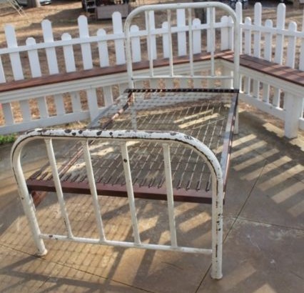 Antique Steel Bed with Grid Springs